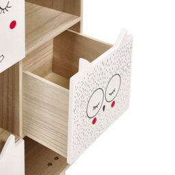 Wyld And Coco Whimsykids 4-Tier Children's Bookshelf With Animal Drawer Fronts, Light Brown, W40 X D25 X H79Cm - thumbnail 7