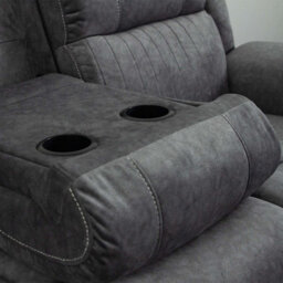 Furnishings For Less UK Anna Grey Fabric Electric Reclining Sofa Suite Usb Charging Cup Holder - thumbnail 5