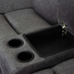 Furnishings For Less UK Anna Grey Fabric Electric Reclining Sofa Suite Usb Charging Cup Holder - thumbnail 3