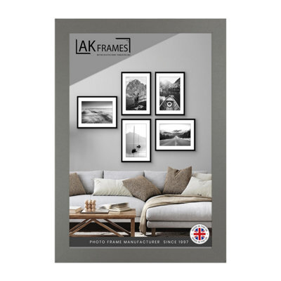 "AK Frames Sleek 11X9"" Dark Grey Thin Modern Picture Frame - Slim And Design For Posters, Prints And Photos - Elegant Wall Frame Decor" - image 1