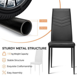 Costway Set Of 4 Dining Chairs Padded Seat High Back Armless Accent Dining Side Chairs - thumbnail 8