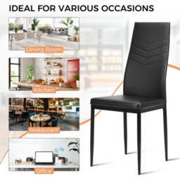 Costway Set Of 4 Dining Chairs Padded Seat High Back Armless Accent Dining Side Chairs - thumbnail 9