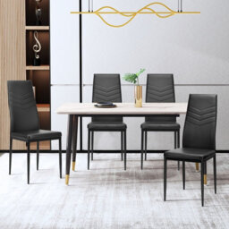 Costway Set Of 4 Dining Chairs Padded Seat High Back Armless Accent Dining Side Chairs - thumbnail 3
