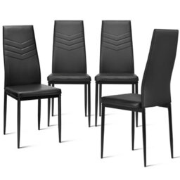 Costway Set Of 4 Dining Chairs Padded Seat High Back Armless Accent Dining Side Chairs - thumbnail 1