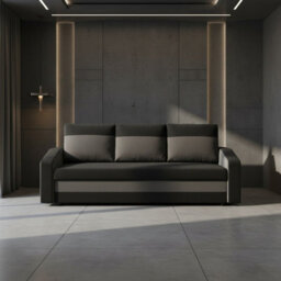 Orion A Compact Upholstered Sofa Bed With Storage Pull Out Guest Bed In Black And Dark Grey - thumbnail 5