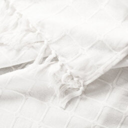 Ehc Cotton Woven Batten Throw, 228 X 254 Cm - Ivory - thumbnail 4