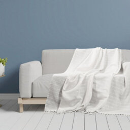 Ehc Cotton Woven Batten Throw, 228 X 254 Cm - Ivory - thumbnail 3