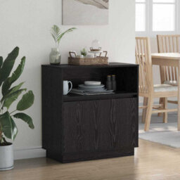 Berkfield Sideboard With Led Black Oak 71X34,5X75 Cm Engineered Wood - thumbnail 5