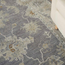 Charcoal Traditional Persian Bordered Floral Rug For Living Room Bedroom And Dining Room-239Cm X 315Cm - thumbnail 5