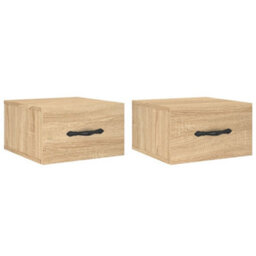 Berkfield Wall-Mounted Bedside Cabinets 2 Pcs Sonoma Oak 35X35X20 Cm - thumbnail 2