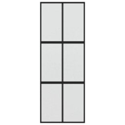 Berkfield Sliding Door Black 76X205 Cm Tempered Glass And Aluminium - thumbnail 4