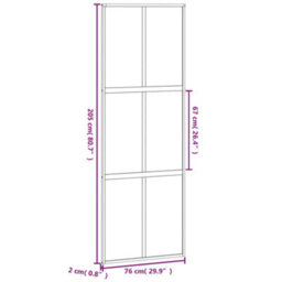 Berkfield Sliding Door Black 76X205 Cm Tempered Glass And Aluminium - thumbnail 8