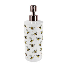 Purely Home Scattered Bees Stainless Steel Soap Dispenser - Pump Action Refillable Bathroom & Kitchen Décor - thumbnail 3