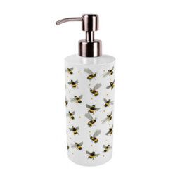 Purely Home Scattered Bees Stainless Steel Soap Dispenser - Pump Action Refillable Bathroom & Kitchen Décor - thumbnail 1