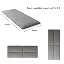 Aspire Easymount Wall Mounted Upholstered Panels, Modular Diy Headboard In Saxon Twill Fabric, Grey (Pack Of 4) - thumbnail 5