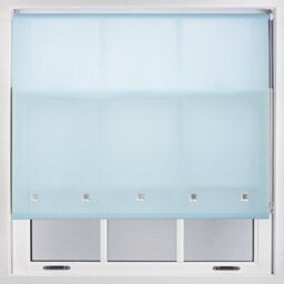Trimmable Daylight Roller Blind With Square Eyelets And Metal Fittings By Furnished - Duck Egg (W)90Cm X (L)210Cm - thumbnail 1