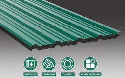 Garden Sanctuary 12 Pcs /pack Dark Green Corrugated Metal Roof Panels Wainscoting Panels For Wall & Roof L 129 Cm X W 45 Cm - thumbnail 3