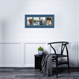 AK Frames 50X20Cm Navy Blue Classic Multi Photo Frame With Pompadour Mount - Holds 4 Apertures (4X) 6X4 Photos - thumbnail 3