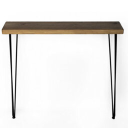 Toolty Rustic Handmade Console Table, Wall Mounted, 100Cm X 22.5Cm , Medium Oak, 71.5Cm Legs, Handcrafted Vintage Style - thumbnail 2