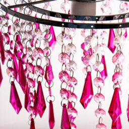 Innoteck Cherry Ceiling Chandelier Acrylic Light Shade With Sparkly Acrylic Droplets- Gradient Clear, Pink & Cherry - thumbnail 3