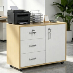 Office Filing Cabinet Mobile Printer Stand File Storage Drawers Wheels