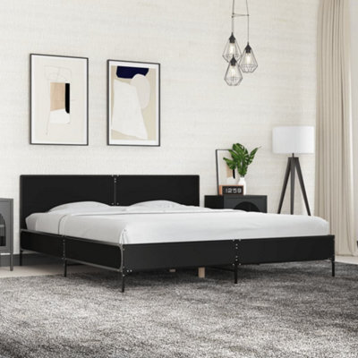 Berkfield Bed Frame Without Mattress Black 180X200 Cm Super King - image 1