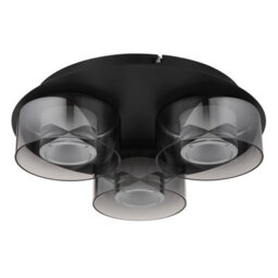Luminosa Lighting Luminosa Belinda Shade Cluster Ceiling Light Matt Black Smoke Glass Shade 3X Led 4000K - thumbnail 2