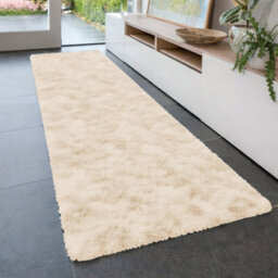 Aspire Homeware Non-Slip Tie Dye Cream Shaggy Rug Soft Fluffy, Medium Hallways Runner, (L)150Cm X (W)80Cm - thumbnail 1