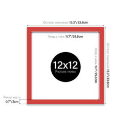 12X12 Red Picture Frame (30.5 X 30.5Cm) Poster, Photo, Artwork, Gallery Wall Or Print - thumbnail 3