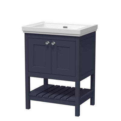 Dezine Colorado 600mm Indigo Blue 0 Tap Hole Floorstanding Vanity Unit - image 1