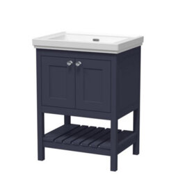 Dezine Colorado 600mm Indigo Blue 0 Tap Hole Floorstanding Vanity Unit - thumbnail 1