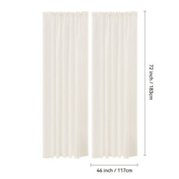 Living And Home Daylight Ivory White Sheer Polyester Curtains Pair Set Of 2 183 X 117 Cm With Pole Pocket Indoor Use - thumbnail 9
