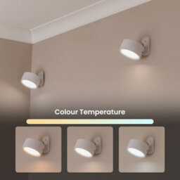 Valuelights Marshall Pack Of 2 - Easy Fit Rechargeable Spotlight Colour Changing Touch Light - White - thumbnail 3