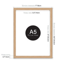 A5 Oak Picture Frame Fits A5 (14.8 X 21Cm - 5.8 X 8.3In) Poster, Photo, Artwork, Or Print. - thumbnail 2
