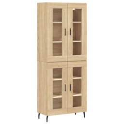 Berkfield Elegant Highboard Sonoma Oak 69.5X34X180 Cm Engineered Wood - thumbnail 1