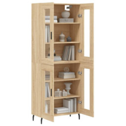 Berkfield Elegant Highboard Sonoma Oak 69.5X34X180 Cm Engineered Wood - thumbnail 3