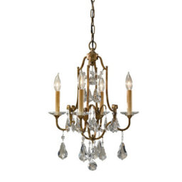 Elegant 4 Bulb Oxidized Bronze Chandelier Pendant Light With Led E14 Bulbs