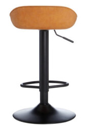 Orsina Set Of 2 Camel Bar Stools, Contemporary Saddle Seat Breakfast Counter Stools, Leather Pub Style Seating - thumbnail 4