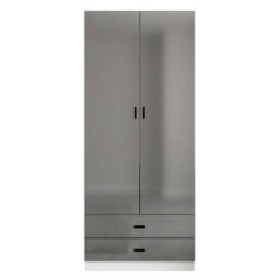 Urbn-Living High Gloss 2-Door 2-Drawer Wardrobe With Storage Shelf, And Hanging Space - 180X75X46Cm - thumbnail 6