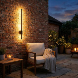 Auraglow Linear Indoor & Outdoor Led Wall Light Black 900mm 2 Pack - thumbnail 4