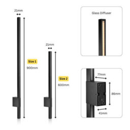 Auraglow Linear Indoor & Outdoor Led Wall Light Black 900mm 2 Pack - thumbnail 6