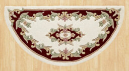 Handmade Bordered Floral Easy To Clean Cream Red Traditional Wool Rug For Living Room & Bedroom-80Cm X 150Cm - thumbnail 7
