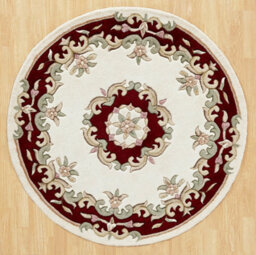 Handmade Bordered Floral Easy To Clean Cream Red Traditional Wool Rug For Living Room & Bedroom-80Cm X 150Cm - thumbnail 5