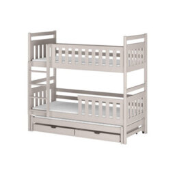 Arte Cashmere Klara Bunk Bed With Trundle & Storage W98Cm - Modern Triple Sleeper With Versatile Drawers - thumbnail 1