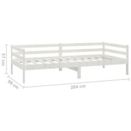 Vidaxl Day Bed Without Mattress White Solid Wood Pine 90X200Cm - thumbnail 8