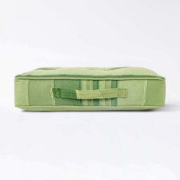 Homescapes Morocco Striped Cotton Floor Cushion Green - thumbnail 5