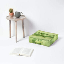 Homescapes Morocco Striped Cotton Floor Cushion Green - thumbnail 2