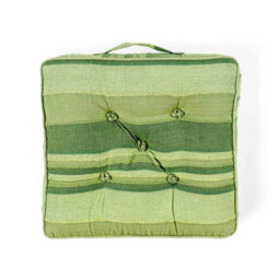 Homescapes Morocco Striped Cotton Floor Cushion Green - thumbnail 3