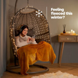 Livivo Single Fleece Blanket In Ochre Colour - thumbnail 7