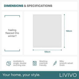 Livivo Single Fleece Blanket In Ochre Colour - thumbnail 3